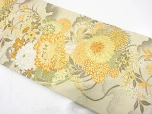 アンティーク　花薬玉模様織り出し丸帯（材料）